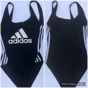 Adidas Logo 3 Stripe Womens One Piece Swimsuit M